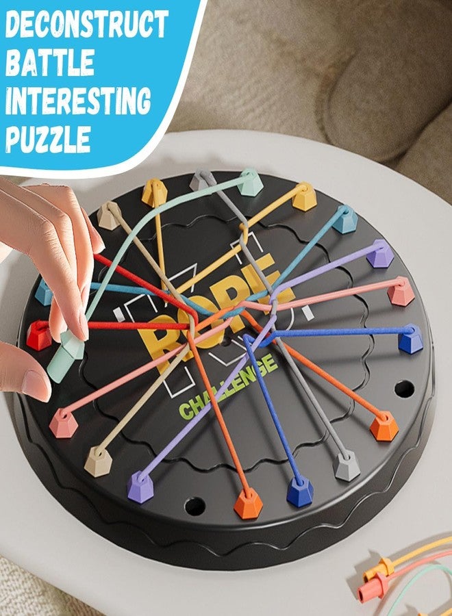 ZELVO Rope Untying Challenge Twisted Rope Knots Untangle Stack Puzzle Brainy Knots Untangling Table Puzzle Twist (Round) - Image 3